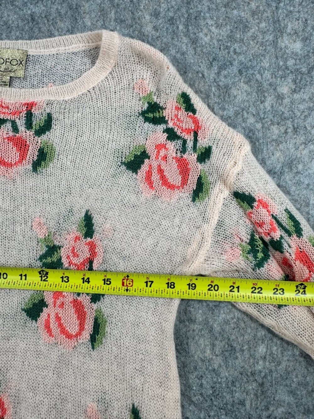 Wildfox White Label Prairie Rose Sweater Sz XS Distressed Pink - Picture 4 of 9